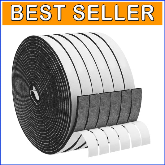 1/2in x 1/8in Foam Weather Stripping Door Seal for Noise and Draft Reduction