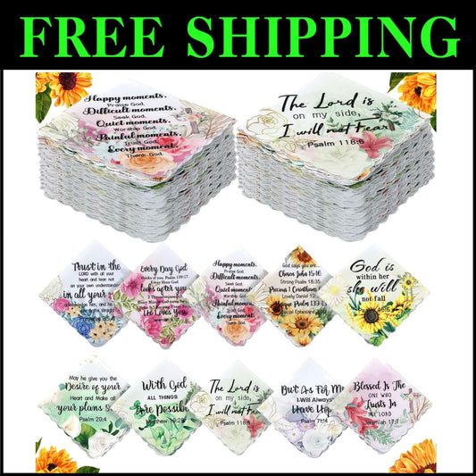 Elegant Bible Verse Handkerchiefs - 80 Inspirational Hankies for All Occasions