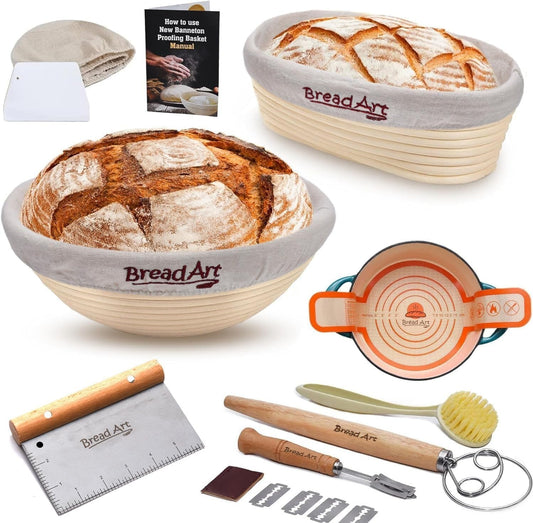 9-Inch Round & 10-Inch Oval Rattan Proofing Baskets for Sourdough Masterpieces
