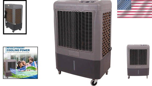 3100 CFM Portable Evaporative Cooling Fan - Eco-Friendly Comfort for 950 sq. ft.
