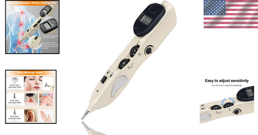 Electronic Acupuncture Pen: Painless Pain Management with 3 Adjustable Heads