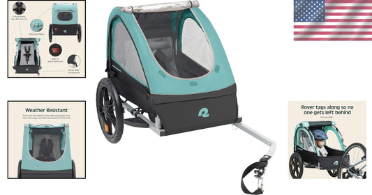 Weather-Resistant Children's Bike Trailer with Reflectors & Rear Storage