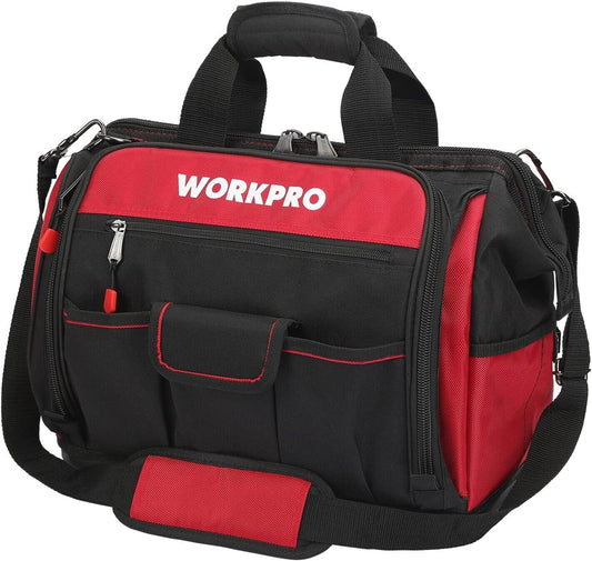 Durable 16" Waterproof Tool Bag with 46 Pocket Multi-Compartment Organizer