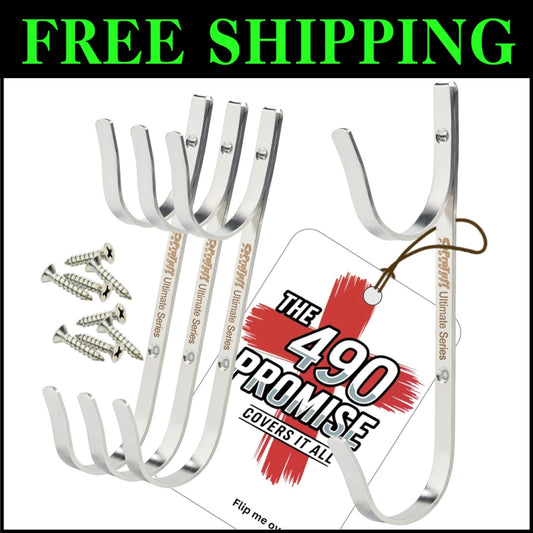 Ultimate Pool Storage Solution – 4 Stainless Steel Hooks for Easy Mounting
