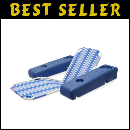 Extra-Large Non-Inflatable Pool Lounge Chair with Beverage Holders for Adults