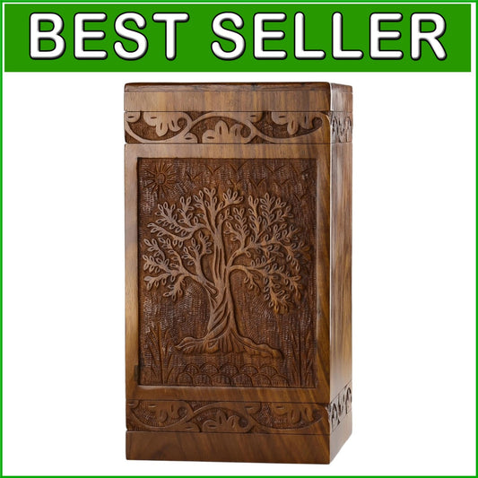 Rosewood Cremation Urn for Adult Ashes, 250 Cu In Capacity - Beautiful Tribute