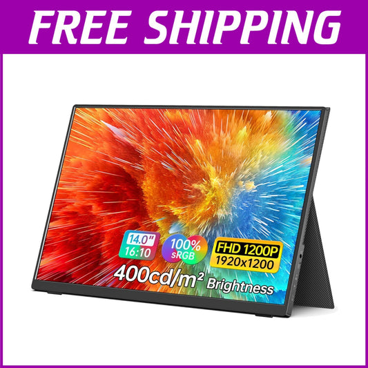 14 Inch HDR Portable Monitor with Smart Cover - Ideal for Gaming & Work