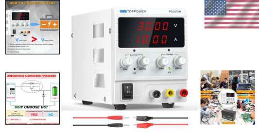 Multi-Function Variable DC Power Supply with 4-Digit Display - Ideal for DIY