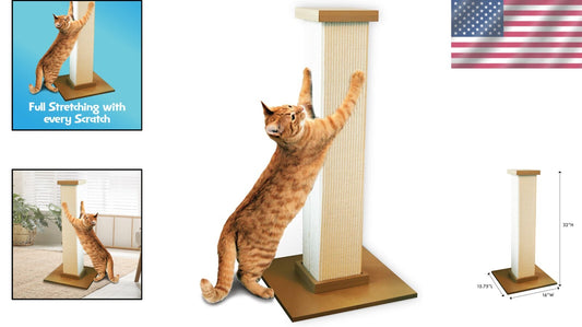 Ultimate 32" Cat Scratching Tower - Neutral Sisal Fiber Design, Easy Assembly