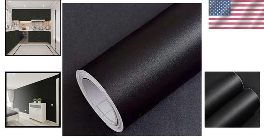 Durable Matte Black Peel and Stick Wallpaper - Easy Install & Bubble-Free Design
