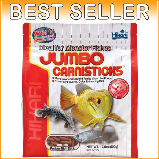 Efficient Feeding with Hikari Jumbo Carnisticks 17.6 oz for Monster Fish Diets