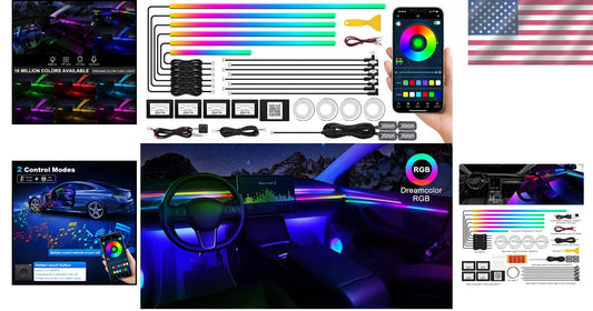 593 LEDs RGB Car Interior Light Strip - Wireless App Control & Sound Active Fun