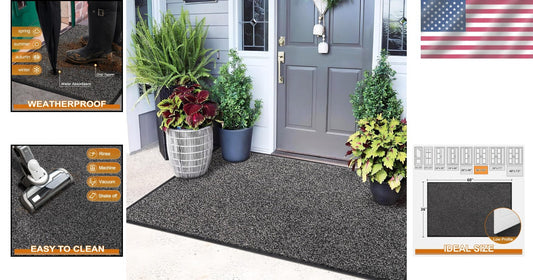 Machine Washable Non-Slip Doormat 60" x 36" - Stylish Outdoor/Indoor Entry Rug