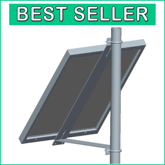 Durable Aluminum Solar Panel Mounting Rack for 30W - 60W with 2-inch Pole Fit
