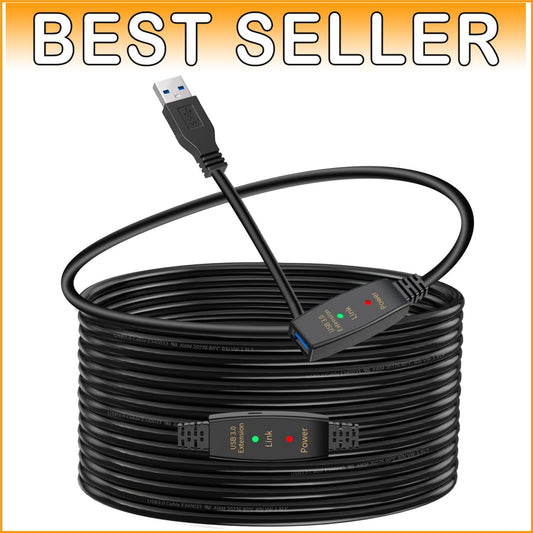 30ft USB 3.0 Extension Cable - High-Speed Male to Female Connector for Devices