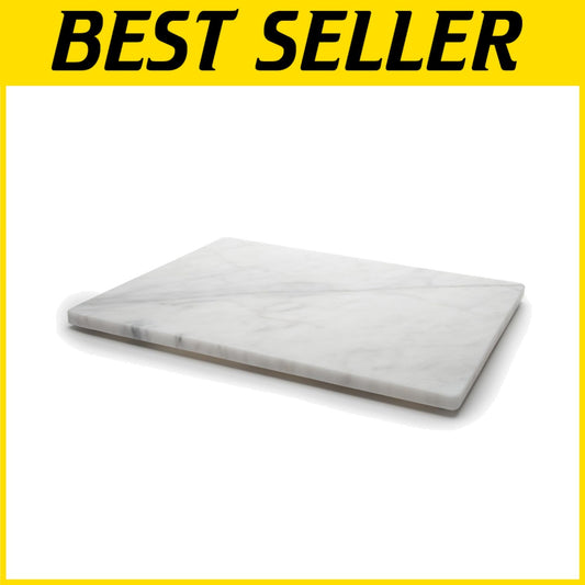 Elegant White Marble Pastry Board 16x20 - Ideal Baking Surface for Pastries