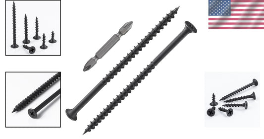 Durable 15 Lbs Coarse Threaded Black Screws - Ideal for Wood & Drywall