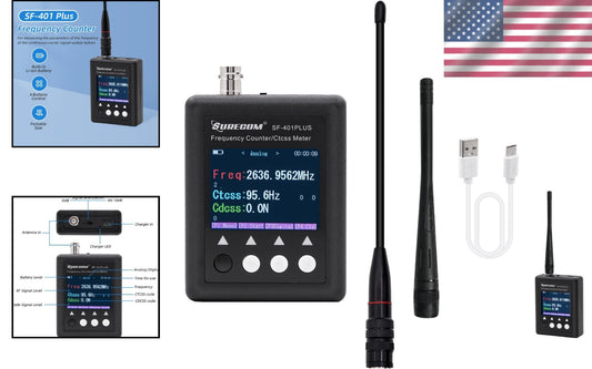 Compact UHF/VHF Frequency Counter with Signal Strength Indicator - Lightweight
