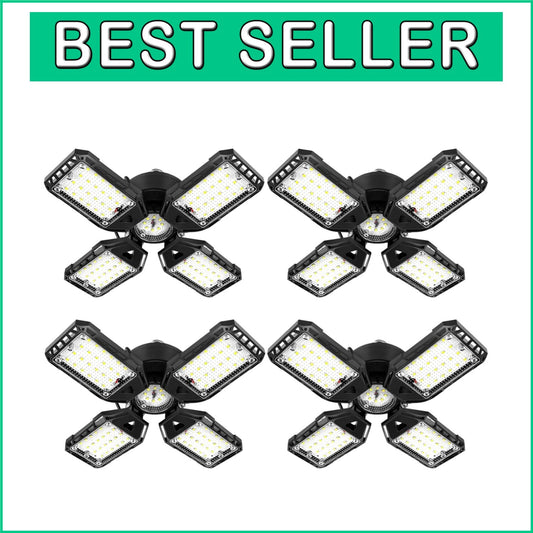 Energy-Saving 12000Lumen LED Garage Lights with Adjustable Deformable Panels