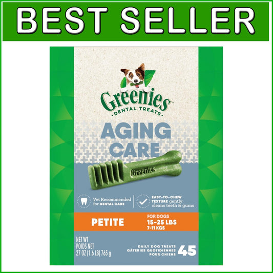 Natural Dental Dog Chews for Seniors - 27 oz Petite Size, Mouth-Wowing Flavor