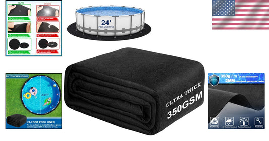 Double-Density Pool Liner Protection Mat – 24 Ft Round for Above Ground