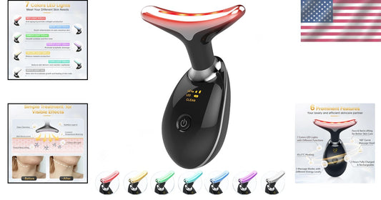 Multi-Functional Glossy Black Face Neck Massager - Elevate Your Skin Routine