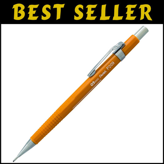 Yellow Barrel Mechanical Pencil 0.9mm for Adults - 12 Pack with Comfortable Grip