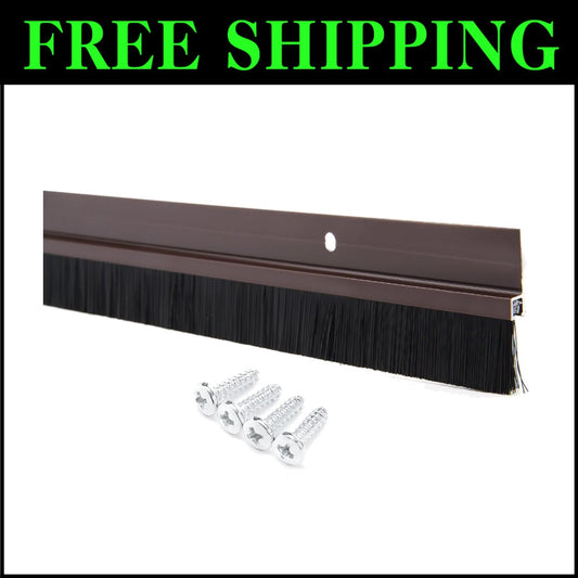 Premium Aluminum Door Brush Sweep with 1M Black Soft Bristles for Gap Sealing