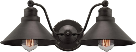 Stylish 2-Light Wall Sconce for Bathroom | Rustic Bronze Finish & Dimmer Capable