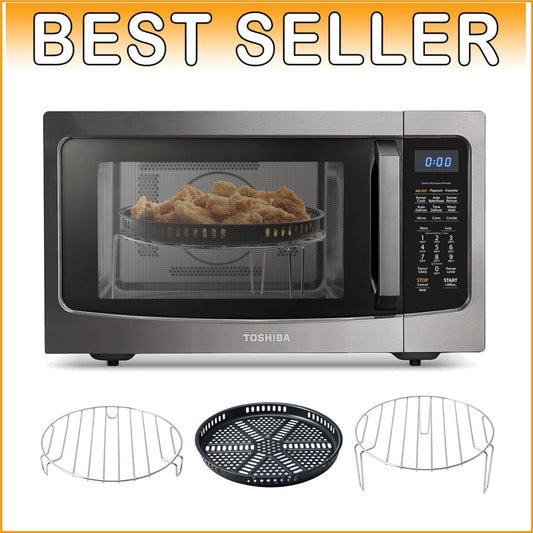 4-in-1 Air Fryer Combo Microwave Oven - Healthy Cooking in Black Stainless Steel