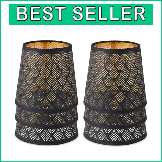 Flame Retardant Clip-On Lamp Shades Set - Laser Engraved Chandelier Design