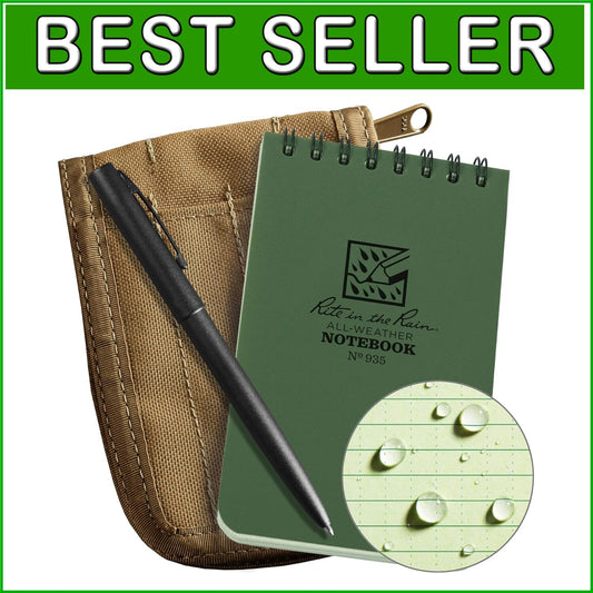 Rugged 3x5 Weatherproof Notebook Set - CORDURA Fabric & Black All-Weather Pen