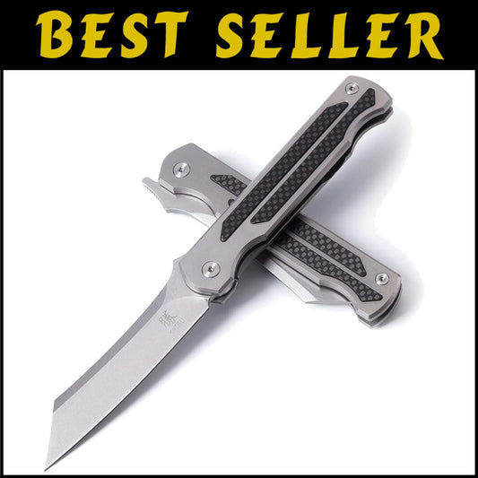 Titanium Folding Pocket Knife with S35VN Steel Blade - Ideal for Camping Use
