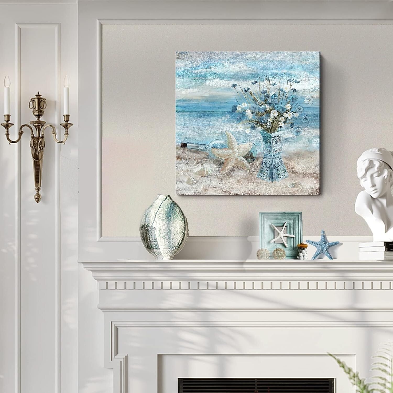 Eye-Catching 30x30 Seascape Canvas - Framed Beach Artwork for Home