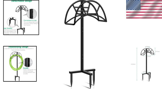 Detachable Heavy-Duty Freestanding Hose Holder - Elegant Outdoor Storage
