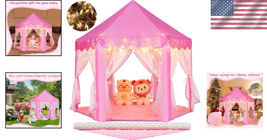 Enchanting Princess Play Tent with Star Lights - Magical Castle for Kids