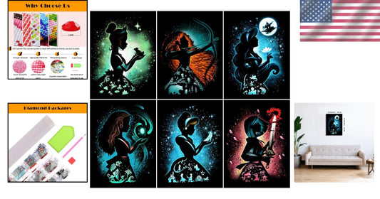 Diamond Painting with Princesses - 5D Full Drill Art Kits for Kids & Adults