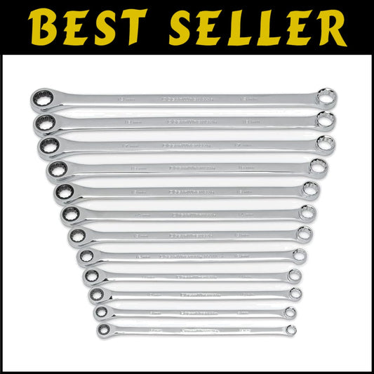 12-Piece Metric Ratcheting Wrench Set with XL Gearbox Design for Ultimate Torque
