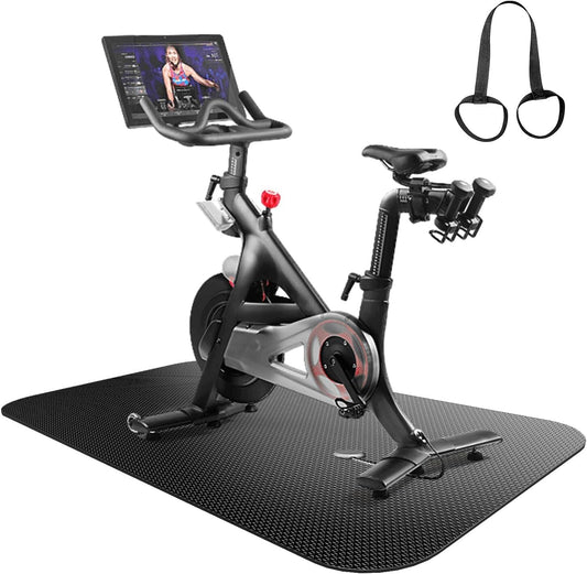 Versatile Rubber Floor Mat for Spin Bikes & Treadmills - Easy Clean Design
