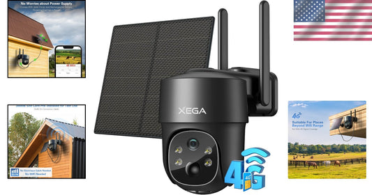 Wireless Outdoor Security Camera with Built-In SIM, Night Vision & Two-Way Talk