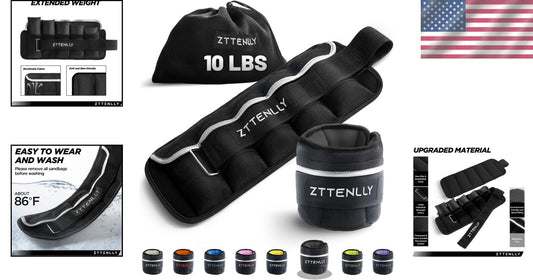 Eco-Friendly Adjustable Ankle Weights with Reflective Safety Trim & Carry Bag