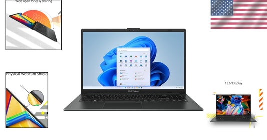 Innovative 15.6" Vivobook Go 15: Ultraportable Laptop with Fast Charge SSD