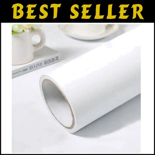 Thick White Vinyl Peel and Stick Wallpaper - 15.7'' x 984.2'' for Home Makeover