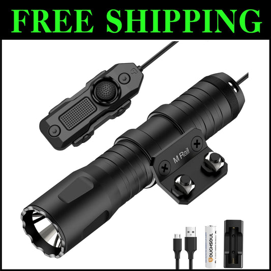 Mlok Mounted 1250 Lumens Tactical LED Flashlight with Remote Pressure Switch