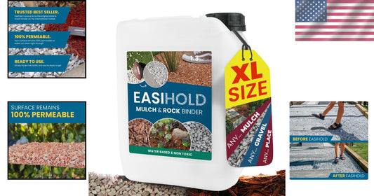 EASIHOLD 1.3 Gallon Mulch Glue - Non-Toxic, Fast-Drying Landscaping Solution