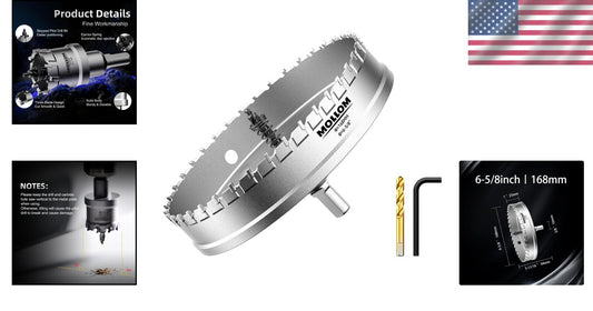 6-5/8'' TCT Hole Saw with Spring-Loaded Ejector - Cut Hard Materials Efficiently