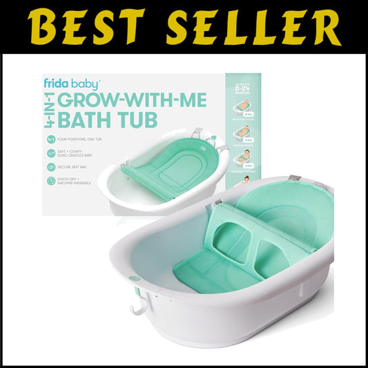 Adaptable Baby Tub with Removable Sling - Safe Bathing for Newborns to Toddlers