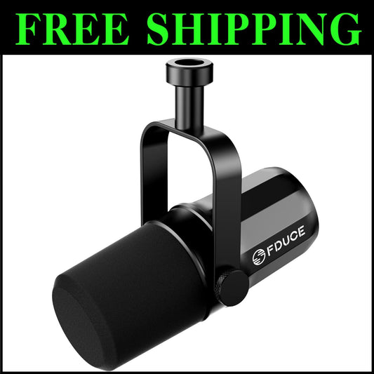 All-Metal Cardioid Dynamic Microphone with Voice Isolation for Clear Recording