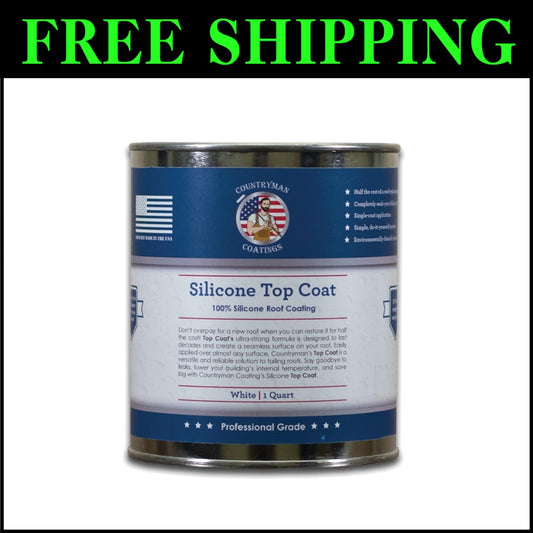 Easy Apply Silicone Roof Sealant - 1 Quart for All Roof Types, Made in USA