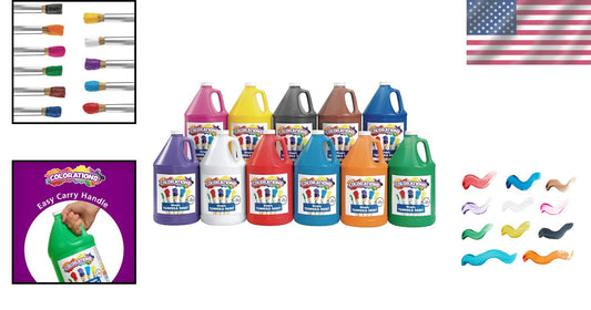 Vibrant 11 Gallon Tempera Paint Set - Non-Toxic Art Supplies for Classrooms